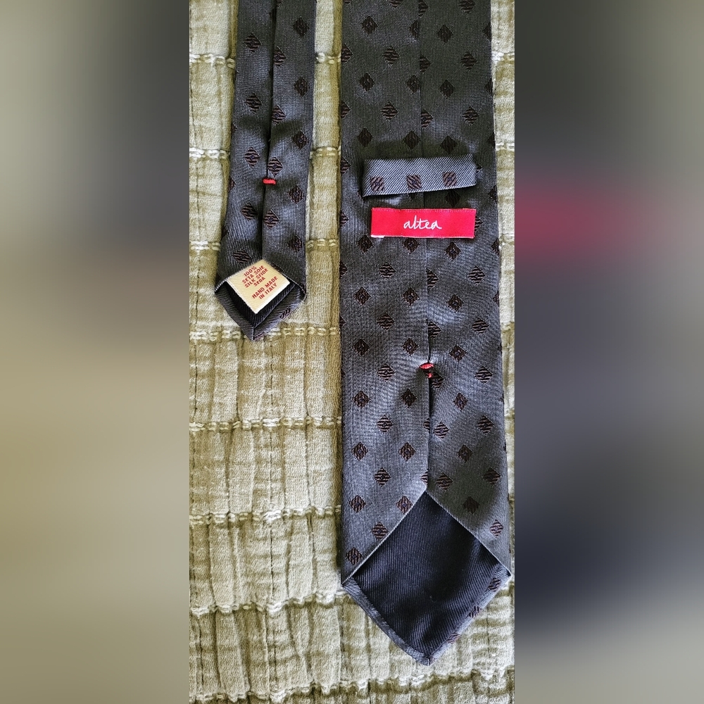 Altea Gray Patterned 100% Silk Men's Tie